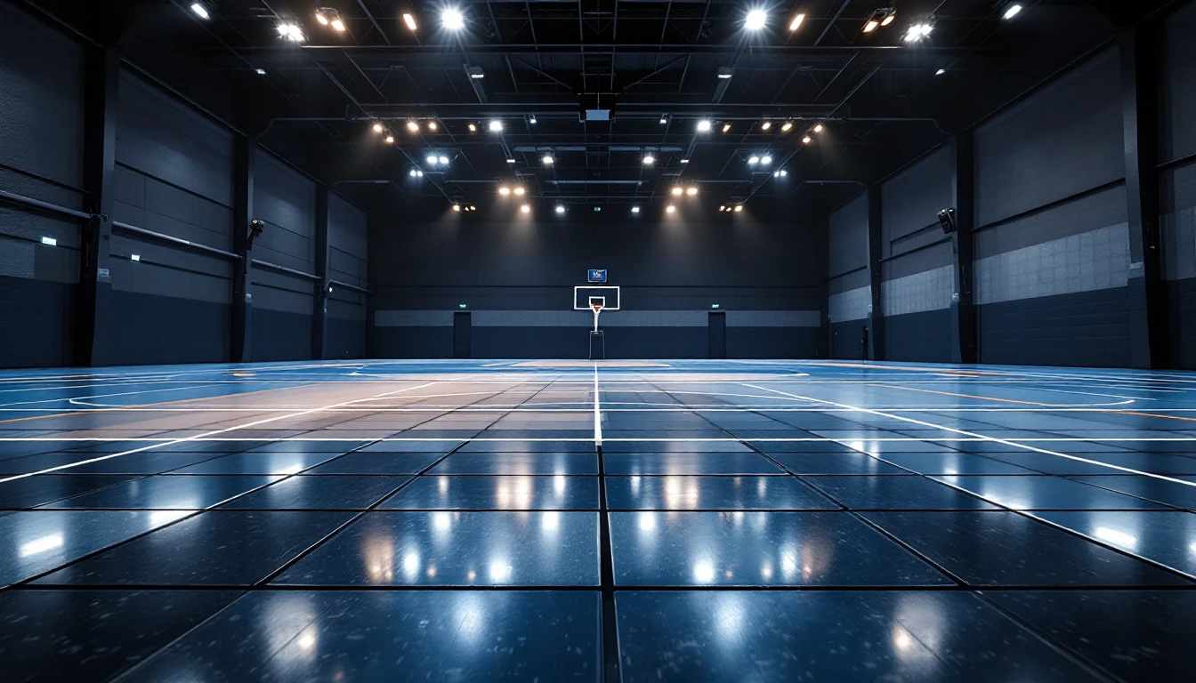 Athletic flooring installation