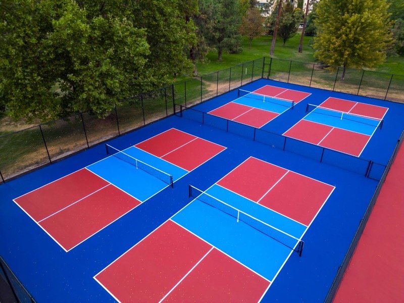Newly built outdoor pickleball court complex