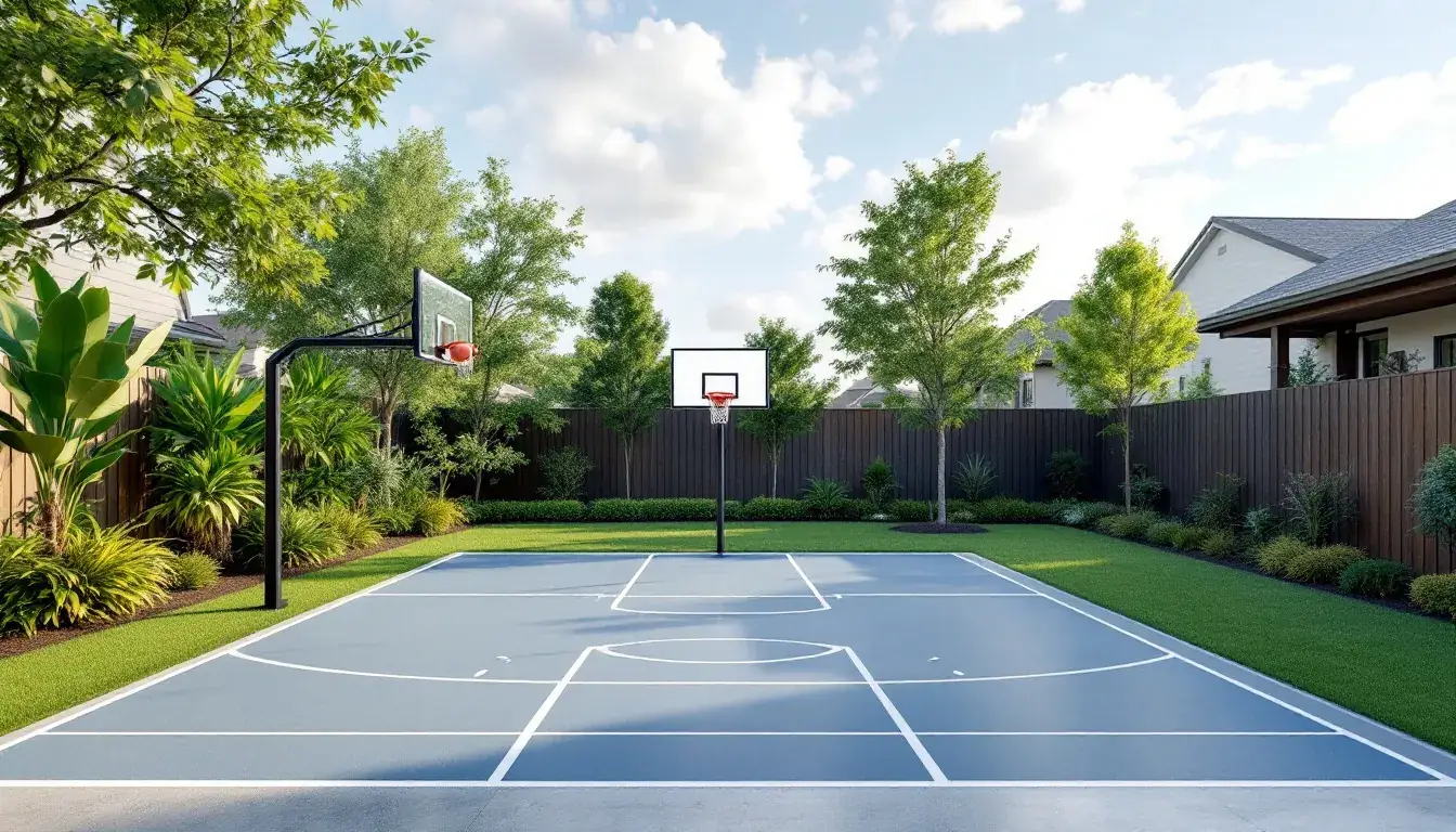 Backyard Basketball Court Cost Houston TX (2025), Elite Court Builders